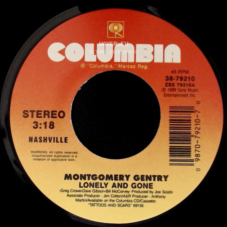 Montgomery Gentry - Lonely And Gone / Hillbilly Shoes side A