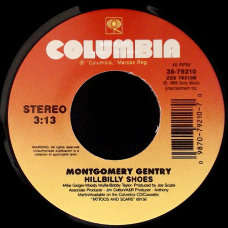Montgomery Gentry - Hillbilly Shoes / Lonely And Gone side A