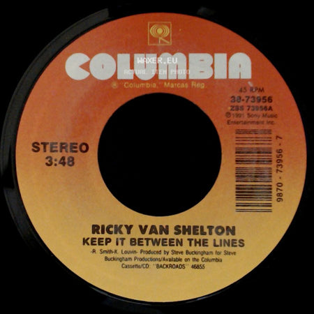 Ricky Van Shelton - Weekend World / Keep It Between The Lines side B