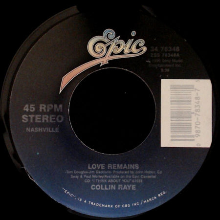 Collin Raye - Love Remains / I Love Being Wrong side A
