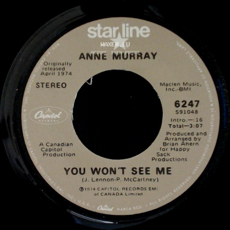 Anne Murray - A Love Song / You Won't See Me side B