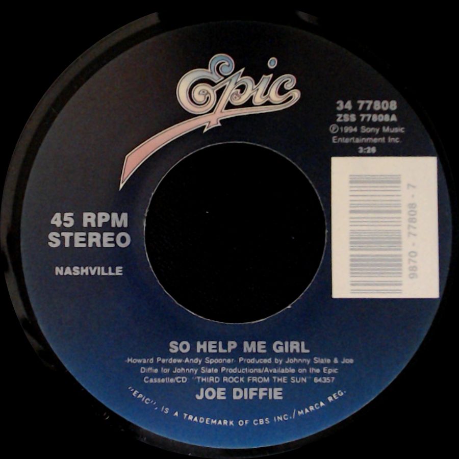 Joe Diffie - So Help Me Girl / The Cows Came Home side A