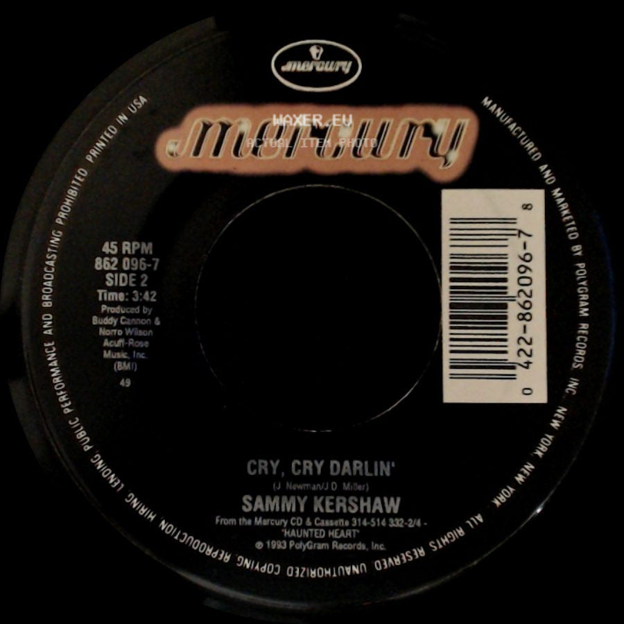 Sammy Kershaw - Haunted Heart / Cry, Cry Darlin' side B
