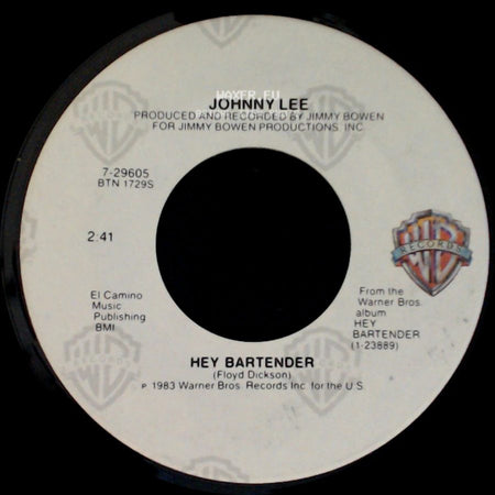 Johnny Lee - Blue Monday / Hey Bartender side B
