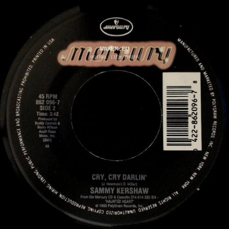 Sammy Kershaw - Haunted Heart / Cry, Cry Darlin' side B