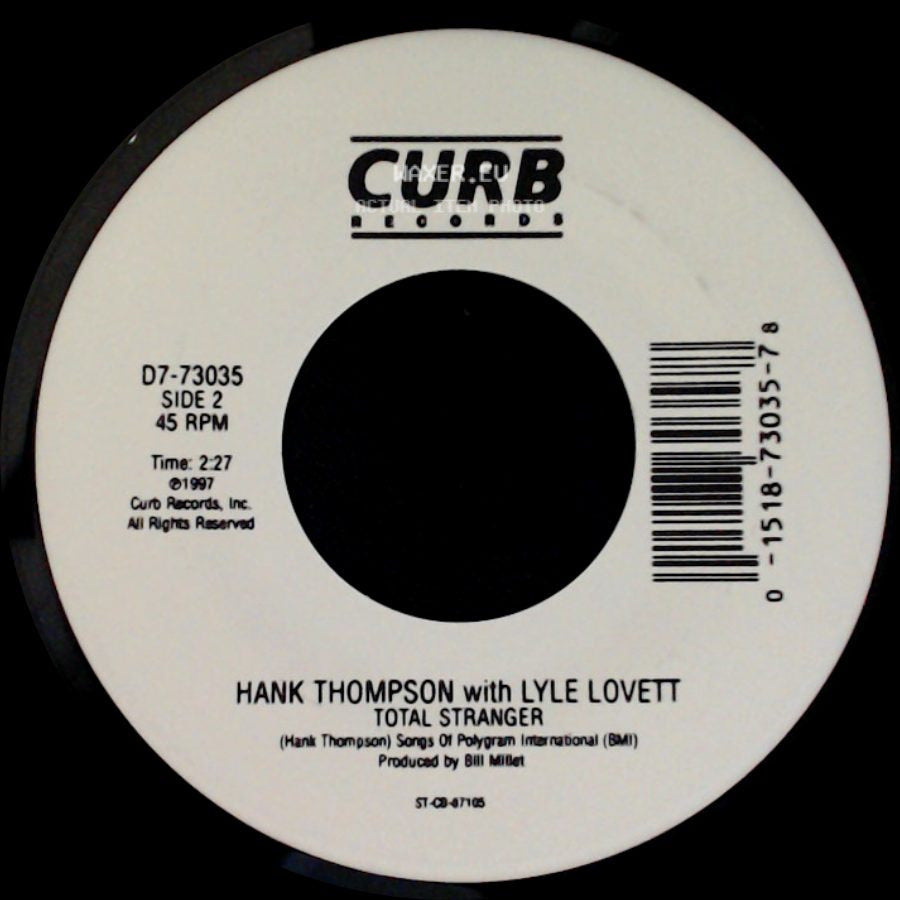 Hank Thompson With Junior Brown / Hank Thompson With Lyle Lovett - Gotta Sell Them Chickens / Total Stranger side B