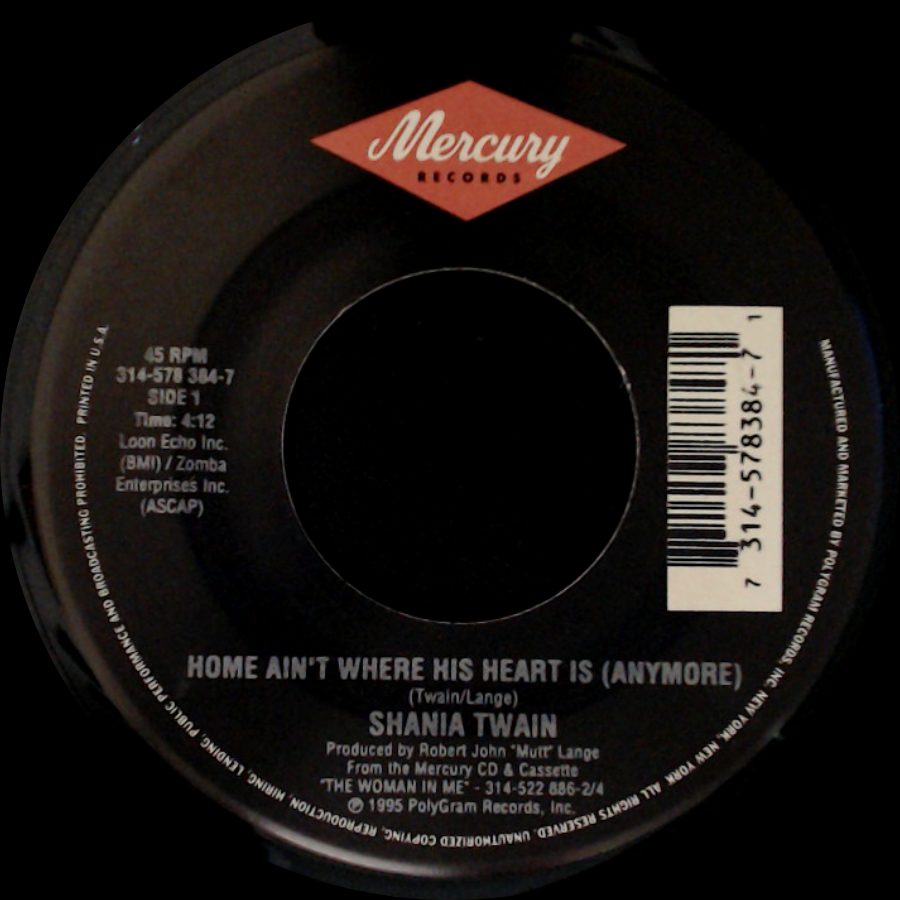 Shania Twain - Home Ain't Where His Heart Is (Anymore) / Whose Bed Have Your Boots Been Under? side A