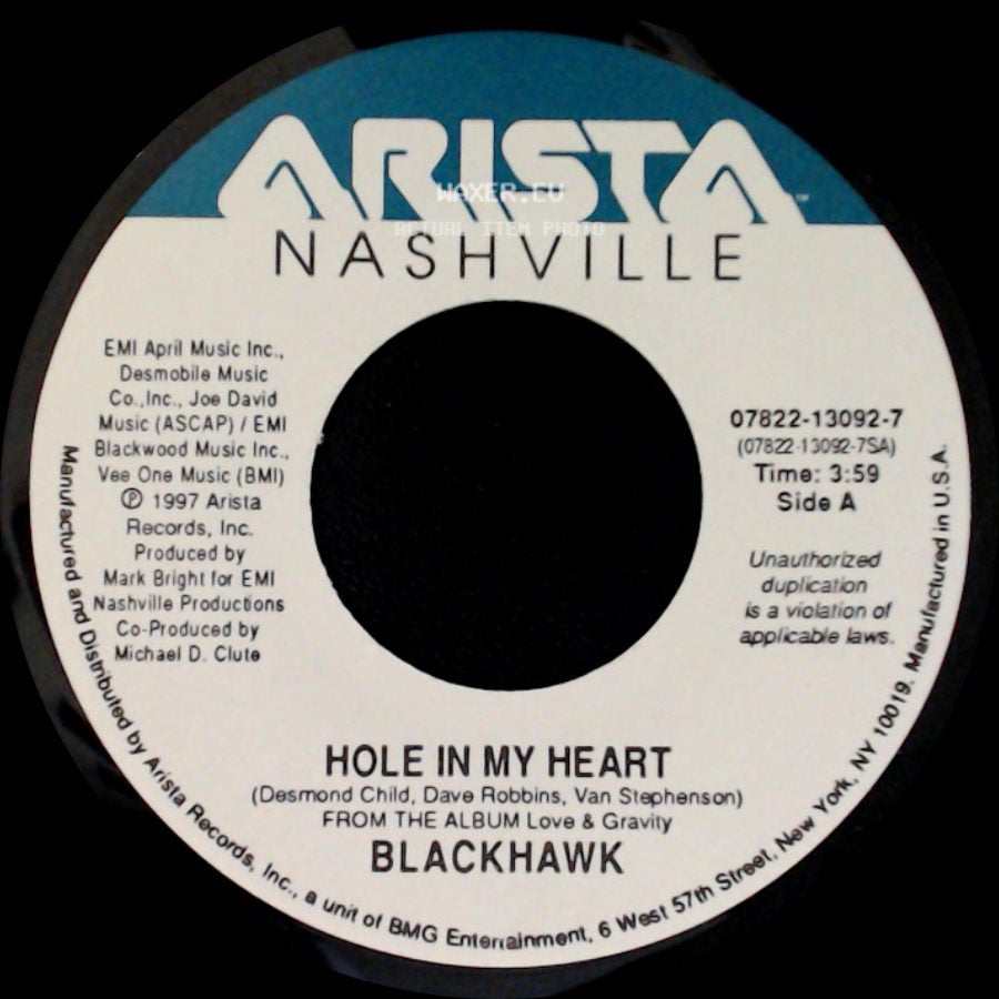 Blackhawk - Hole In My Heart / She Dances With Her Shadow side A