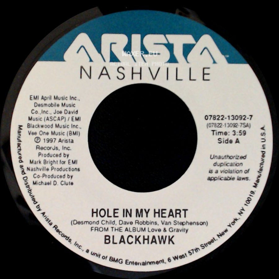 Blackhawk - Hole In My Heart / She Dances With Her Shadow side A