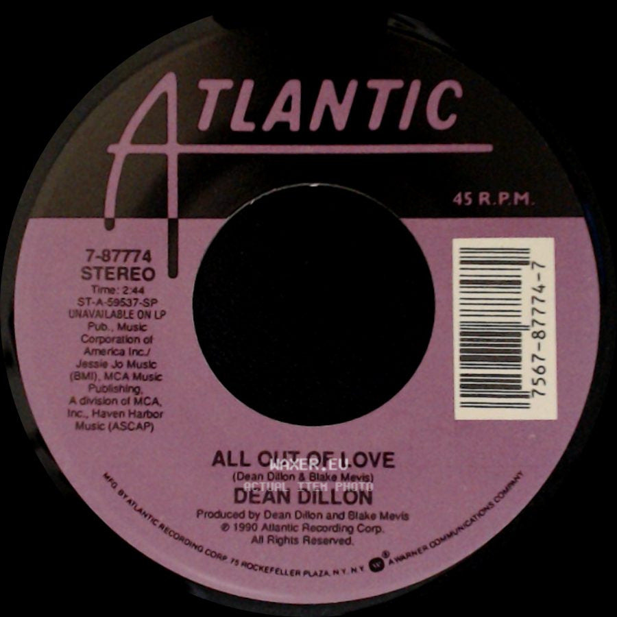 Dean Dillon - Holed Up In Some Honky Tonk / All Out Of Love side B