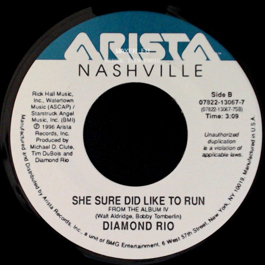 Diamond Rio - Holdin' / She Sure Did Like To Run side B