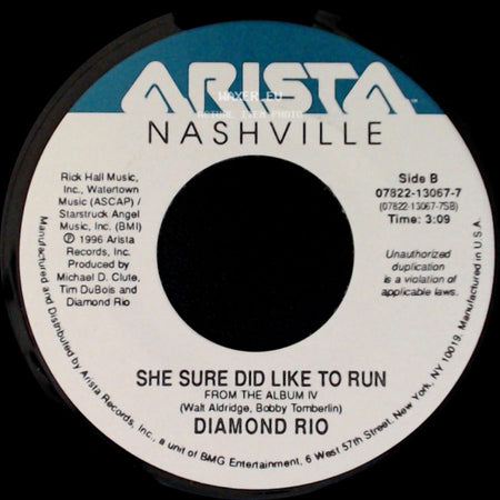 Diamond Rio - Holdin' / She Sure Did Like To Run side B
