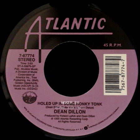 Dean Dillon - All Out Of Love / Holed Up In Some Honky Tonk side B