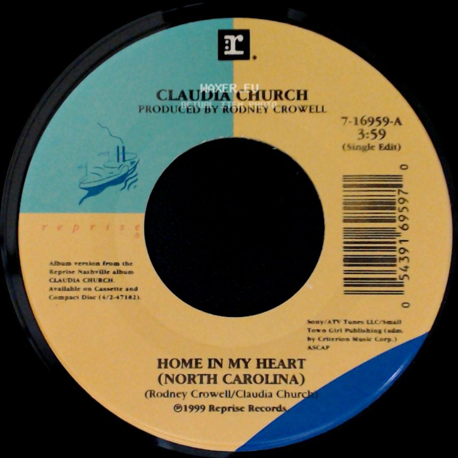 Claudia Church - Home In My Heart (North Carolina) / Just As Long As You Love Me side A
