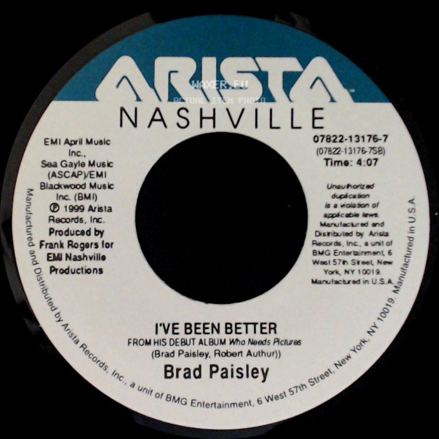 Brad Paisley - He Didn't Have To Be / I've Been Better side B