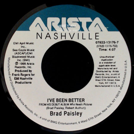 Brad Paisley - He Didn't Have To Be / I've Been Better side B