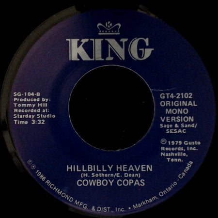 Cowboy Copas - Filipino Baby / Hillbilly Heaven side B