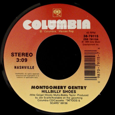 Montgomery Gentry - All Night Long / Hillbilly Shoes side B