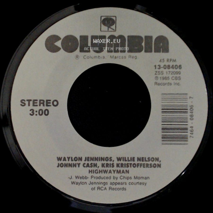 Waylon Jennings, Willie Nelson, Johnny Cash, Kris Kristofferson - Highwayman / Desperados Waiting For A Train side A