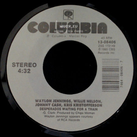 Waylon Jennings, Willie Nelson, Johnny Cash, Kris Kristofferson - Highwayman / Desperados Waiting For A Train side B
