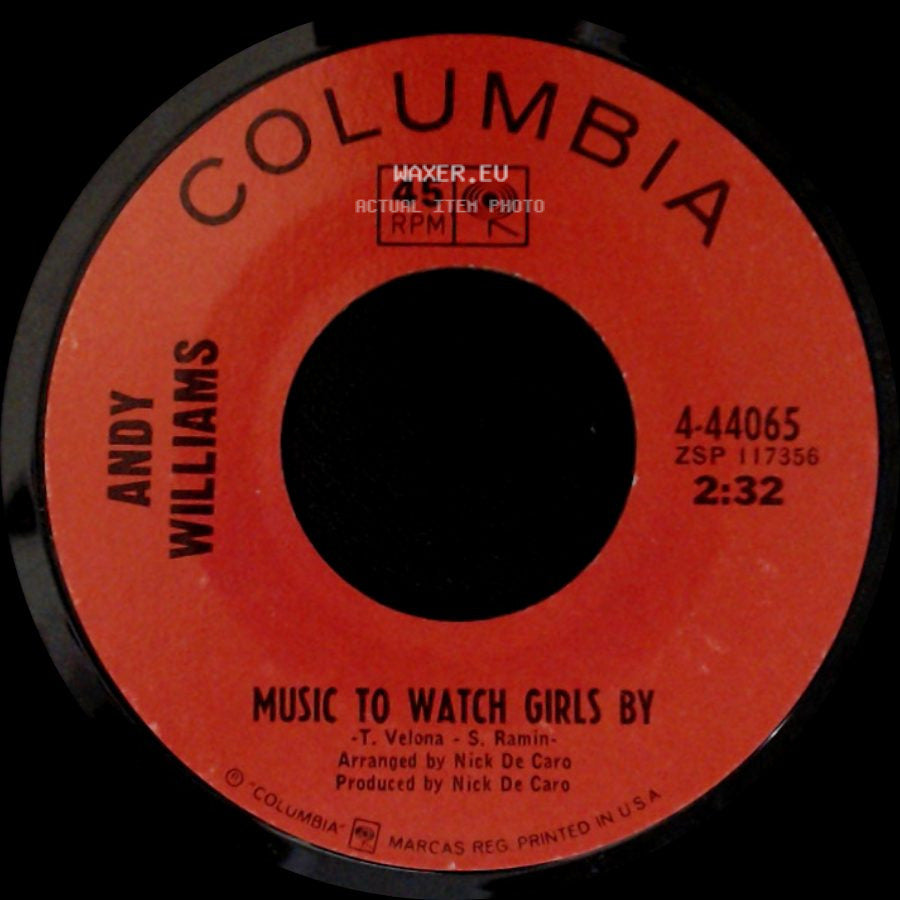 Andy Williams - The Face I Love / Music To Watch Girls By side B