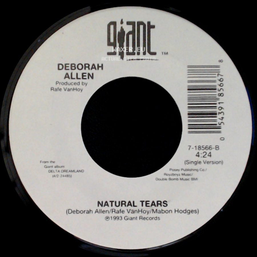 Deborah Allen - Rock Me (In The Cradle Of Love) / Natural Tears side B