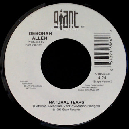 Deborah Allen - Rock Me (In The Cradle Of Love) / Natural Tears side B