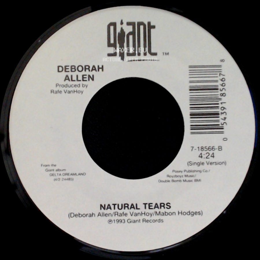 Deborah Allen - Rock Me (In The Cradle Of Love) / Natural Tears side B