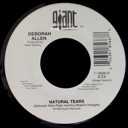 Deborah Allen - Rock Me (In The Cradle Of Love) / Natural Tears side B
