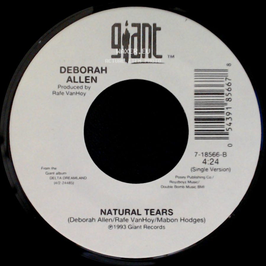 Deborah Allen - Rock Me (In The Cradle Of Love) / Natural Tears side B