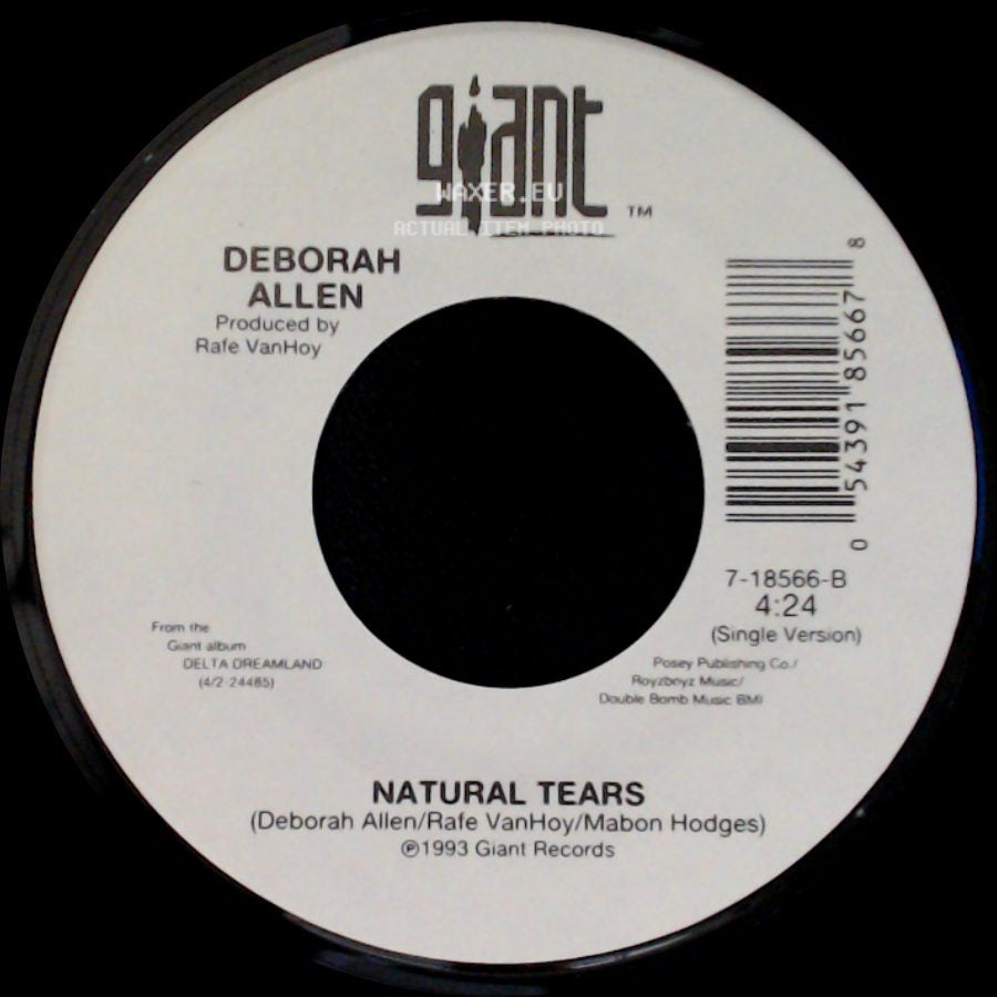 Deborah Allen - Rock Me (In The Cradle Of Love) / Natural Tears side B