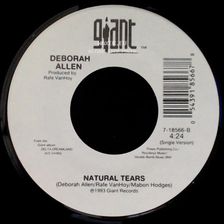 Deborah Allen - Rock Me (In The Cradle Of Love) / Natural Tears side B