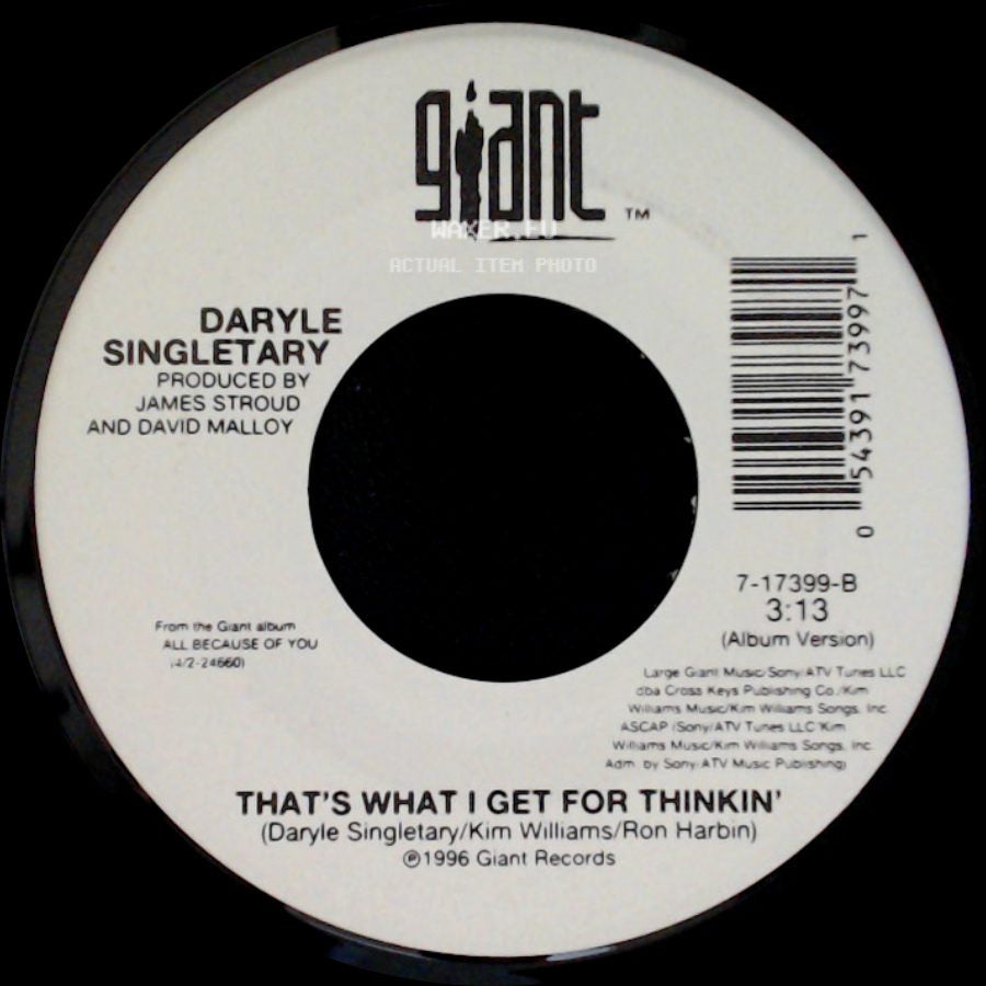Daryle Singletary - The Used To Be's / That's What I Get For Thinkin' side B