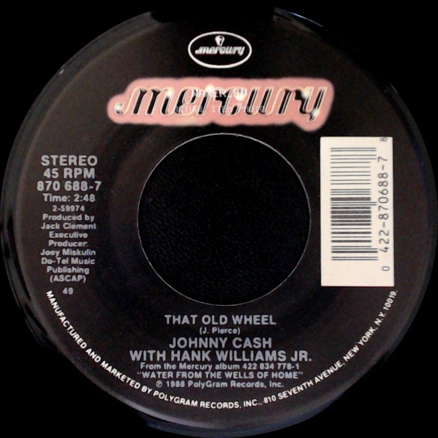 Johnny Cash / Johnny Cash With Hank Williams Jr. - Tennessee Flat Top Box / That Old Wheel side B