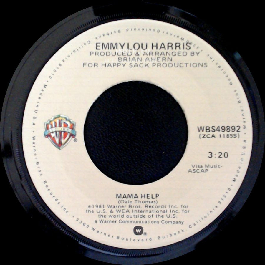 Emmylou Harris - Tennessee Rose / Mama Help side B
