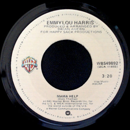 Emmylou Harris - Tennessee Rose / Mama Help side B