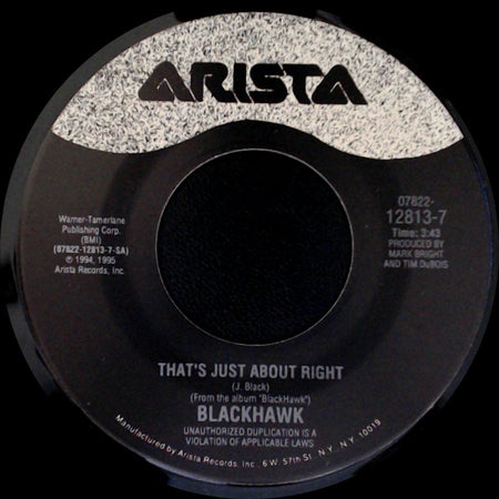 Blackhawk - That's Just About Right / Love Like This side A