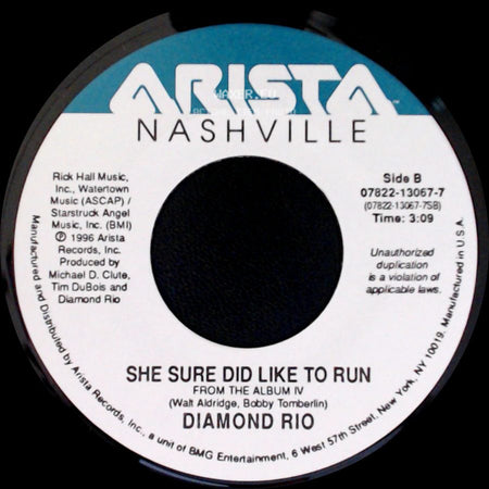 Diamond Rio - Holdin' / She Sure Did Like To Run side B
