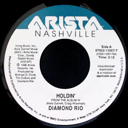 Diamond Rio - Holdin' / She Sure Did Like To Run side A