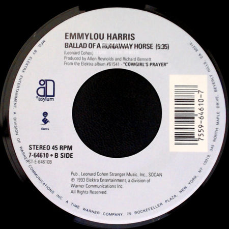Emmylou Harris - High Powered Love / Ballad Of A Runaway Horse (5:35) side B