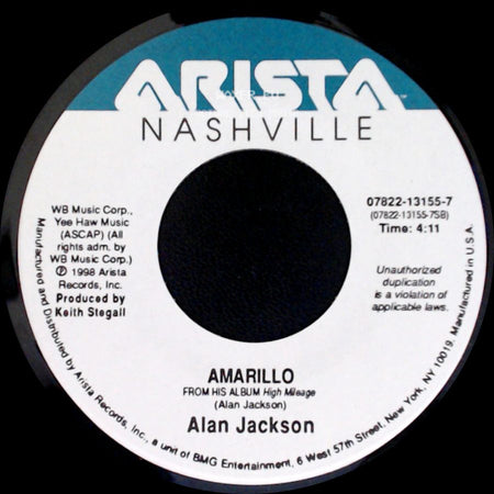 Alan Jackson - Amarillo / Gone Crazy side A
