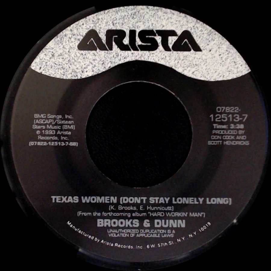 Brooks & Dunn - Hard Workin' Man / Texas Women (Dont Stay Lonely Long) side B