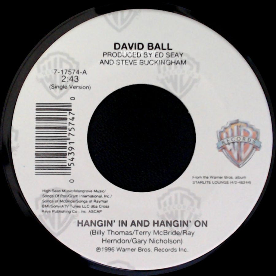 David Ball - Hangin' In And Hangin' On / If You'd Like Some Lovin' side A