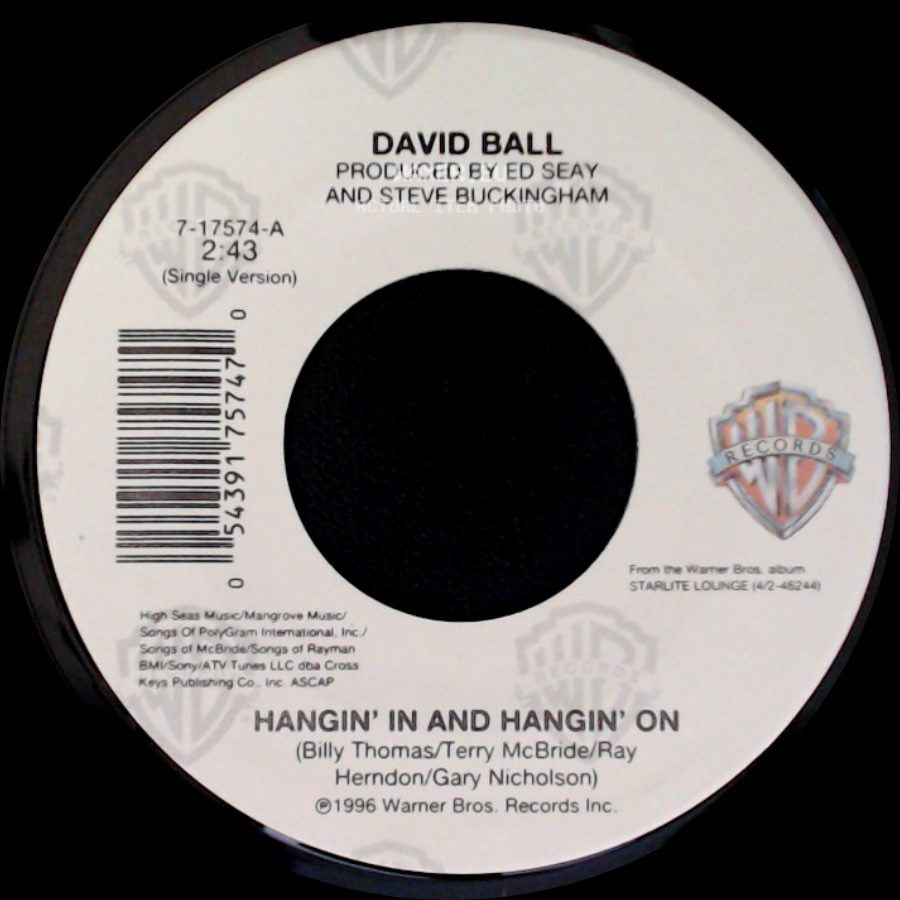 David Ball - Hangin' In And Hangin' On / If You'd Like Some Lovin' side A