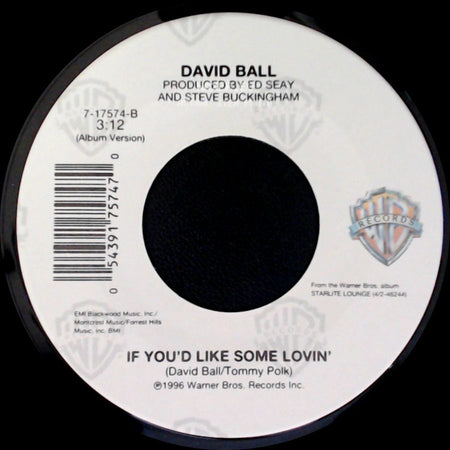 David Ball - Hangin' In And Hangin' On / If You'd Like Some Lovin' side B