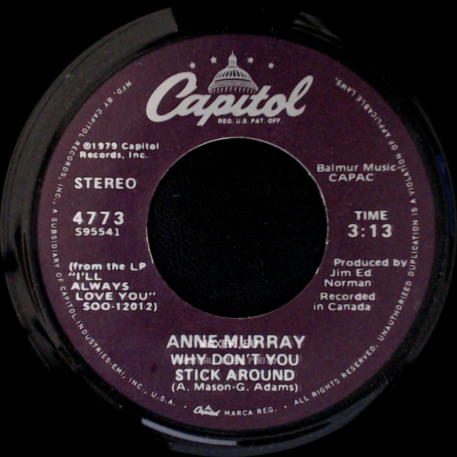 Anne Murray - Why Don't You Stick Around / Broken Hearted Me side A