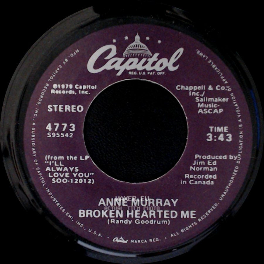 Anne Murray - Why Don't You Stick Around / Broken Hearted Me side B