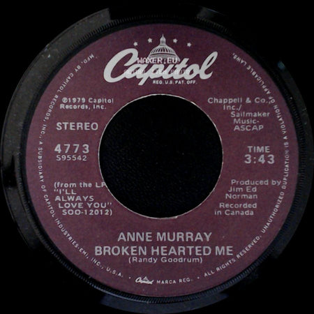 Anne Murray - Broken Hearted Me / Why Don't You Stick Around side A