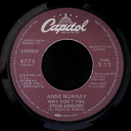 Anne Murray - Broken Hearted Me / Why Don't You Stick Around side B