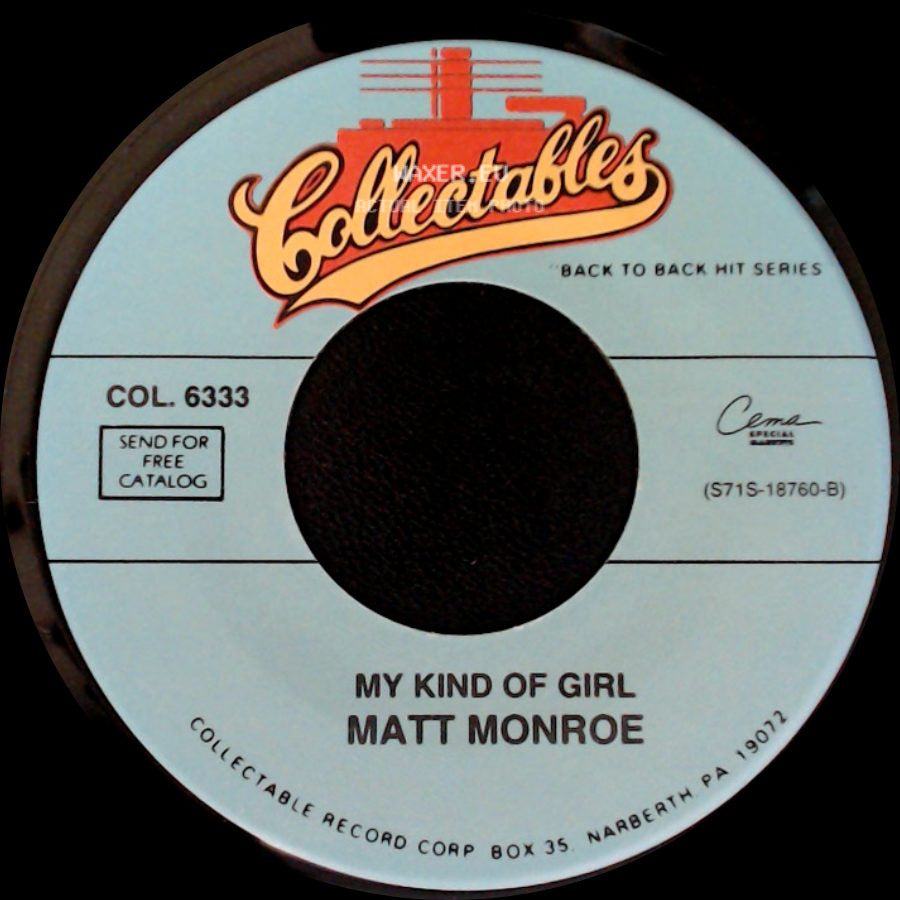Matt Monroe - Walk Away / My Kind Of Girl side B